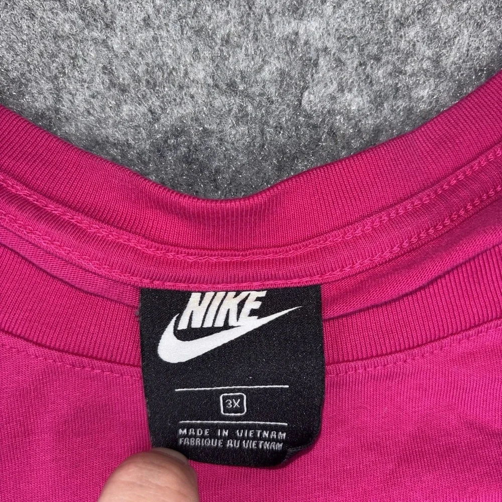 Nike Sweatshirt Womens 3XL Pink Pullover Swoosh Logo Zebra Cropped Drawstring